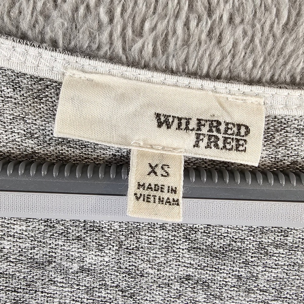 Wilfred Free Aritzia Grey Heathered V-Neck Tunic Pockets Long Sleeve Top XS - Picture 3 of 6